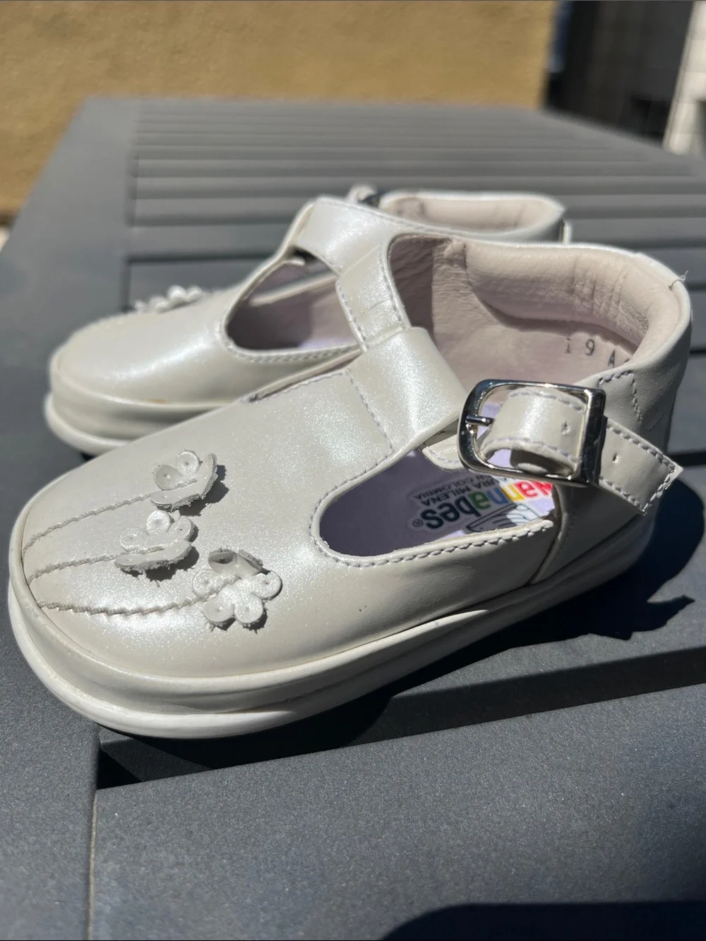 Baby Pearl Floral T-Strap Dress Shoes